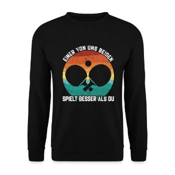Tischtennis - Unisex Pullover - Schwarz - Vorne - Alina (178cm) & Michal (187cm)