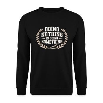 Slow Living Chill Vibes Live Slow - Unisex Sweatshirt - black - Front - Alina (178cm) & Michal (187cm)