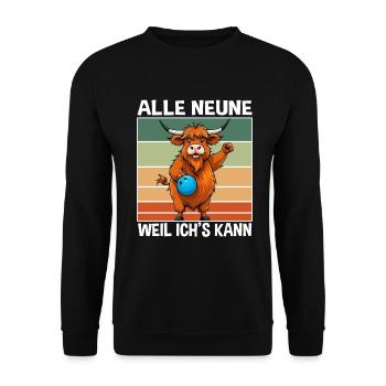 Tenue de bowling drôle dire bowling sport design - Sweat-shirt Unisexe - noir - Devant - Alina (178cm) & Michal (187cm)