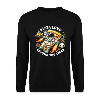 Fast Food Pizza Lovers Pizza Food Italian - Unisex Sweatshirt - black - Front - Alina (178cm) & Michal (187cm)
