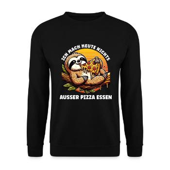 Fast Food Pizza Lovers Pizza Food Italian - Unisex Sweatshirt - black - Front - Alina (178cm) & Michal (187cm)