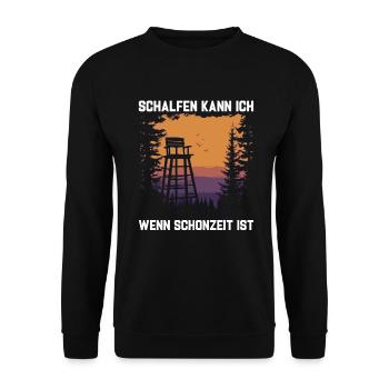 Hunter Gift Hunting License Passed Funny - Unisex Sweatshirt - black - Front - Alina (178cm) & Michal (187cm)