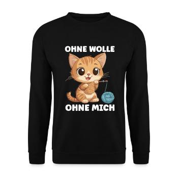 Drôle de dicton crochet tricot laine couture - Sweat-shirt Unisexe - noir - Devant - Alina (178cm) & Michal (187cm)