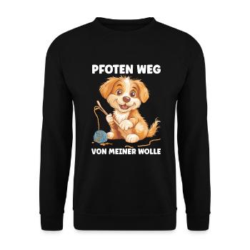 Drôle de dicton crochet tricot laine couture - Sweat-shirt Unisexe - noir - Devant - Alina (178cm) & Michal (187cm)
