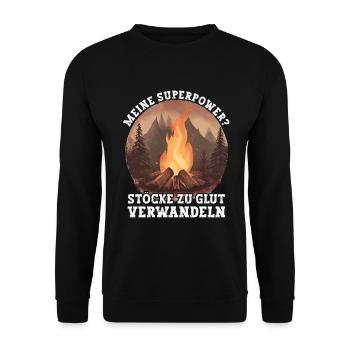Bushcrafting Equipment Outdoor Survival - Unisex Sweatshirt - black - Front - Alina (178cm) & Michal (187cm)