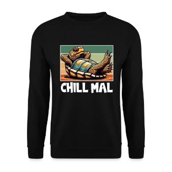 Schildkröten Liebhaber Lustiger Spruch - Unisex Pullover - Schwarz - Vorne - Alina (178cm) & Michal (187cm)