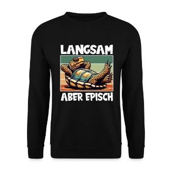 Turtle Lover Funny Saying - Unisex Sweatshirt - black - Front - Alina (178cm) & Michal (187cm)