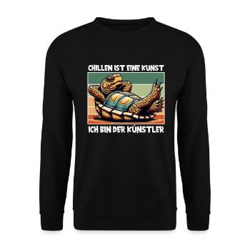 Schildkröten Liebhaber Lustiger Spruch - Unisex Pullover - Schwarz - Vorne - Alina (178cm) & Michal (187cm)