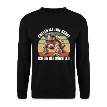 Turtle Lover Funny Saying - Unisex Sweatshirt - black - Front - Alina (178cm) & Michal (187cm)