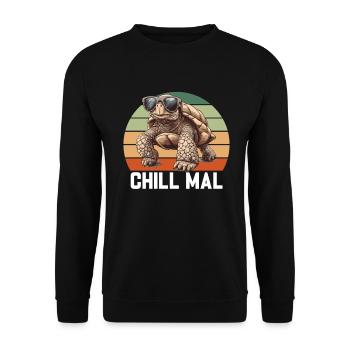 Schildkröten Liebhaber Lustiger Spruch - Unisex Pullover - Schwarz - Vorne - Alina (178cm) & Michal (187cm)