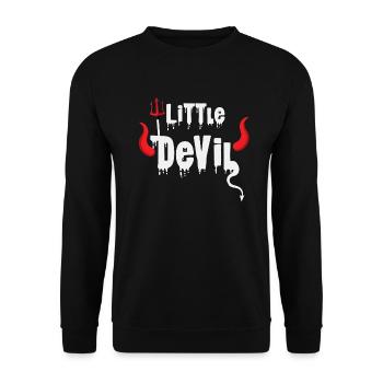 Kleiner Teufel Halloween - Unisex Pullover - Schwarz - Vorne - Alina (178cm) & Michal (187cm)
