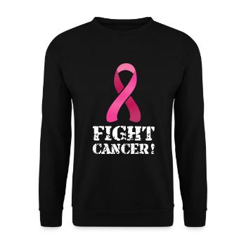Cancer fight winner gift loop - Unisex Sweatshirt - black - Front - Alina (178cm) & Michal (187cm)