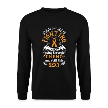 Cancer fight winner gift loop - Unisex Sweatshirt - black - Front - Alina (178cm) & Michal (187cm)
