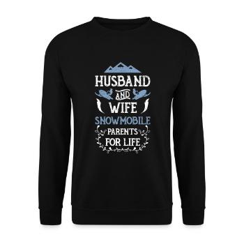 Snowmobile gift snow mobile - Unisex Sweatshirt - black - Front - Alina (178cm) & Michal (187cm)