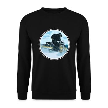 Snowmobile gift snow mobile - Unisex Sweatshirt - black - Front - Alina (178cm) & Michal (187cm)