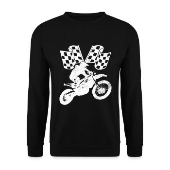 Cadeau de motocross - Sweat-shirt Unisexe - noir - Devant - Alina (178cm) & Michal (187cm)