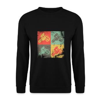 Cadeau de motocross - Sweat-shirt Unisexe - noir - Devant - Alina (178cm) & Michal (187cm)