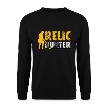 Metal Detector Locator Gift T-Shirt - Unisex Sweatshirt - black - Front - Alina (178cm) & Michal (187cm)