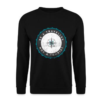 World Travel World Map Continent Holiday Gift - Unisex Sweatshirt - black - Front - Alina (178cm) & Michal (187cm)