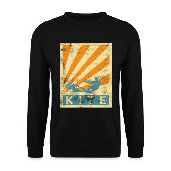 Kitesurfen Surfer Kiten Surfen Meer Fan Geschenk - Unisex Pullover - Schwarz - Vorne - Alina (178cm) & Michal (187cm)