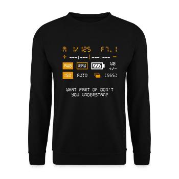 Photographer Model Shooting Camera Fan Gift Idea - Unisex Sweatshirt - black - Front - Alina (178cm) & Michal (187cm)