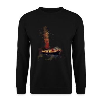 Rugby Football Mannschaft Team Fan Geschenkidee - Unisex Pullover - Schwarz - Vorne - Alina (178cm) & Michal (187cm)