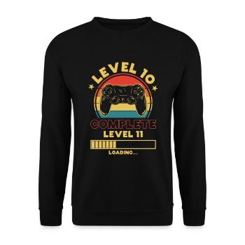 Tee shirt Cadeau Enfant 10 Anniversaire Niveau 10 Jung - Sweat-shirt Unisexe - noir - Devant - Alina (178cm) & Michal (187cm)
