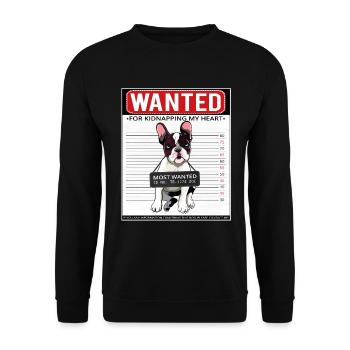 French Bulldog retro Geschenk Shirt - Unisex Pullover - Schwarz - Vorne - Alina (178cm) & Michal (187cm)