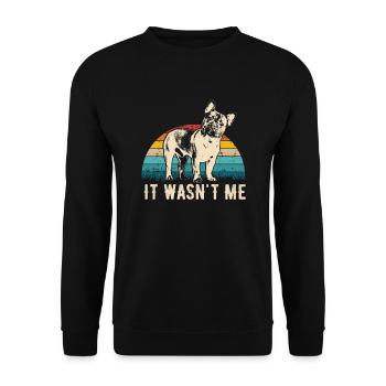 Chemise cadeau rétro Bouledogue Français - Sweat-shirt Unisexe - noir - Devant - Alina (178cm) & Michal (187cm)