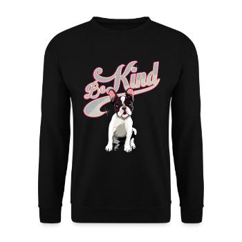 Chemise cadeau rétro Bouledogue Français - Sweat-shirt Unisexe - noir - Devant - Alina (178cm) & Michal (187cm)