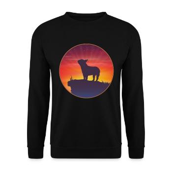 Chemise cadeau rétro Bouledogue Français - Sweat-shirt Unisexe - noir - Devant - Alina (178cm) & Michal (187cm)
