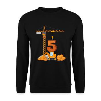 Cadeau d'anniversaire pelle 5 ans chantier de construction - Sweat-shirt Unisexe - noir - Devant - Alina (178cm) & Michal (187cm)