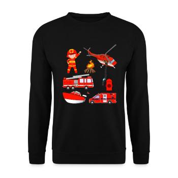fire Department - Unisex Sweatshirt - black - Front - Alina (178cm) & Michal (187cm)