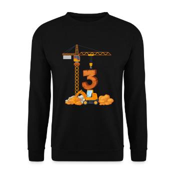 Excavator birthday present 3 years construction site - Unisex Sweatshirt - black - Front - Alina (178cm) & Michal (187cm)