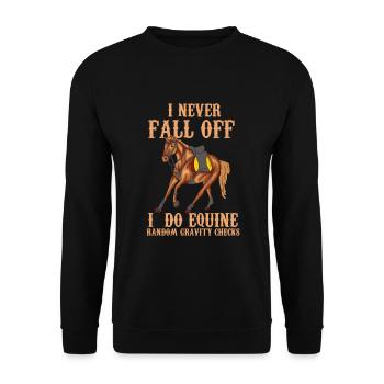 Reiten Pferd - Random Gravity Checks - Unisex Pullover - Schwarz - Vorne - Alina (178cm) & Michal (187cm)