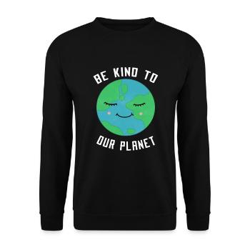 Soyez gentil avec notre planète en disant que le climat de l'amour de la terre - Sweat-shirt Unisexe - noir - Devant - Alina (178cm) & Michal (187cm)
