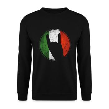Funny Italian Shirt Italy for Italians - Unisex Sweatshirt - black - Front - Alina (178cm) & Michal (187cm)