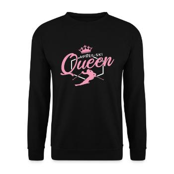 Après-Ski Queen Frauen Apres Ski Outfit - Unisex Pullover - Schwarz - Vorne - Alina (178cm) & Michal (187cm)