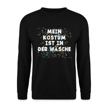 Mein Kostüm ist in der Wäsche - Unisex Pullover - Schwarz - Vorne - Alina (178cm) & Michal (187cm)