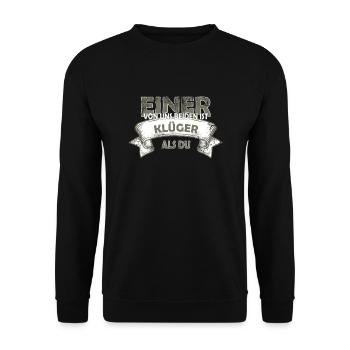 Einer Von Uns Beiden Ist Klüger Als Du! - Unisex Pullover - Schwarz - Vorne - Alina (178cm) & Michal (187cm)