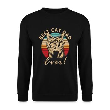 Meilleur cadeau de fête des pères papa chat - Sweat-shirt Unisexe - noir - Devant - Alina (178cm) & Michal (187cm)