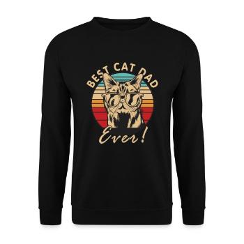 Meilleur cadeau de fête des pères papa chat - Sweat-shirt Unisexe - noir - Devant - Alina (178cm) & Michal (187cm)