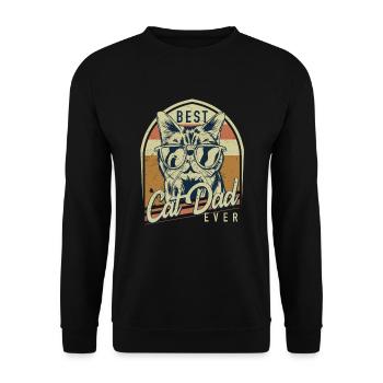 Best Cat Dad Ever - Unisex Sweatshirt - black - Front - Alina (178cm) & Michal (187cm)