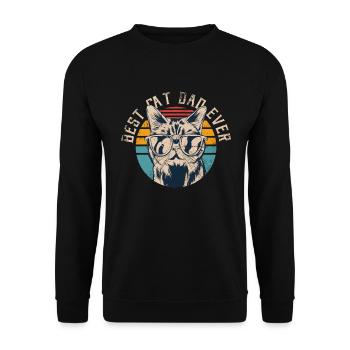 Best Cat Dad Ever - Unisex Sweatshirt - black - Front - Alina (178cm) & Michal (187cm)