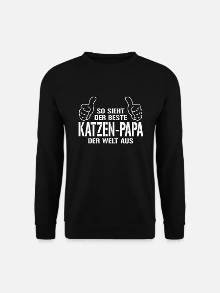 Bester Katzen Papa Der Welt Lustige Geschenkidee - Unisex Pullover - Schwarz
