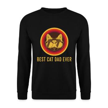 Best Cat Dad Ever - Unisex Sweatshirt - black - Front - Alina (178cm) & Michal (187cm)