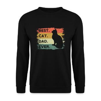 Best Cat Dad Ever - Unisex Sweatshirt - black - Front - Alina (178cm) & Michal (187cm)