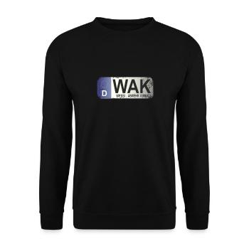 Car license plate WAK Germany - Unisex Sweatshirt - black - Front - Alina (178cm) & Michal (187cm)
