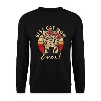 Best Cat Mom Ever - Unisex Sweatshirt - black - Front - Alina (178cm) & Michal (187cm)