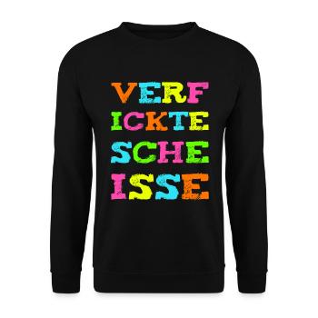 Verfickte Scheiße Lustiger Flüche Spruch - Unisex Pullover - Schwarz - Vorne - Alina (178cm) & Michal (187cm)